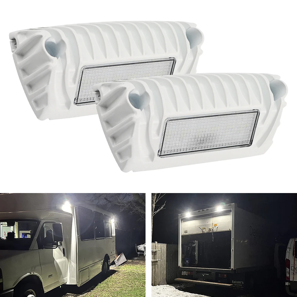 15W RVs Exterior Porch lights 6000K Campers Outdoor Lighting Lamps Vehicle Porch Exterior Lights for Caravans Touring Cars Boats