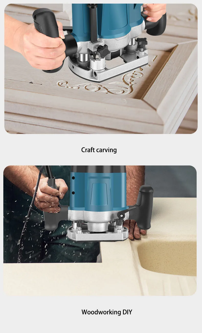 800W 목공용 유선 전기 엣지 트리머, 전동 엣지 목재 절단기, 플랫 6단 기어 엣지 트리머