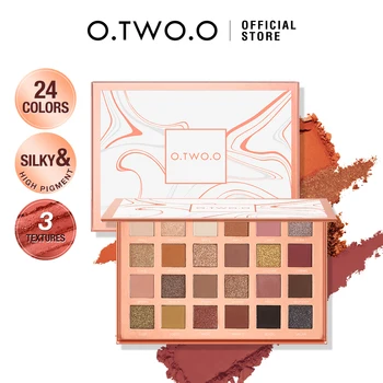 O.TWO.O 아이 섀도우 팔레트, 쉬머 매트 아이 섀도우, 입기 쉬운 진주 빛 아이 섀도우 글리터, 아이 메이크업, 24 색
