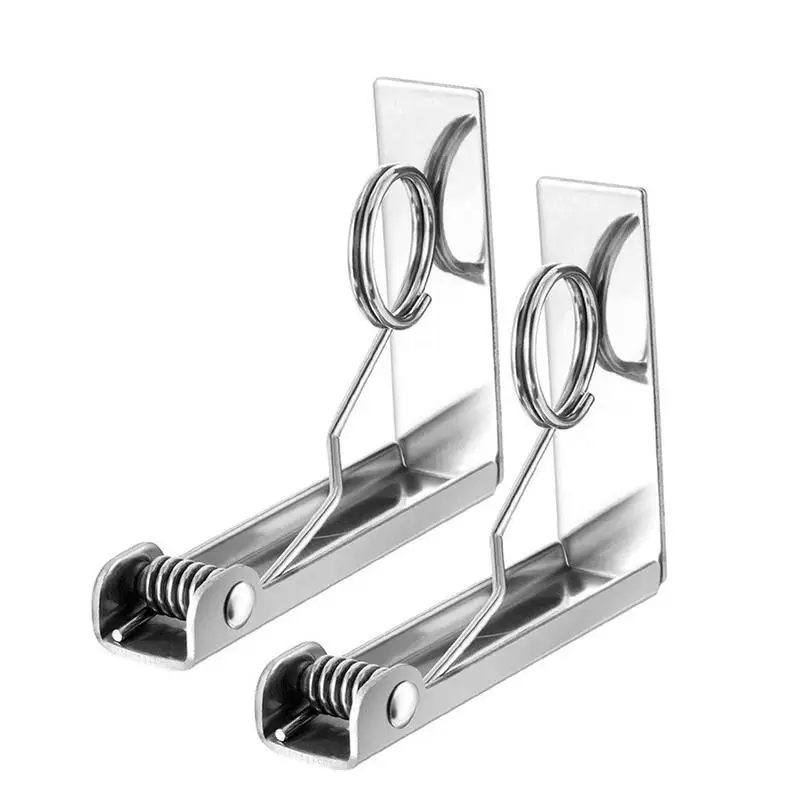2PCSHomeStainlessSteelTableClothTablesCoverClipsFixingClip
