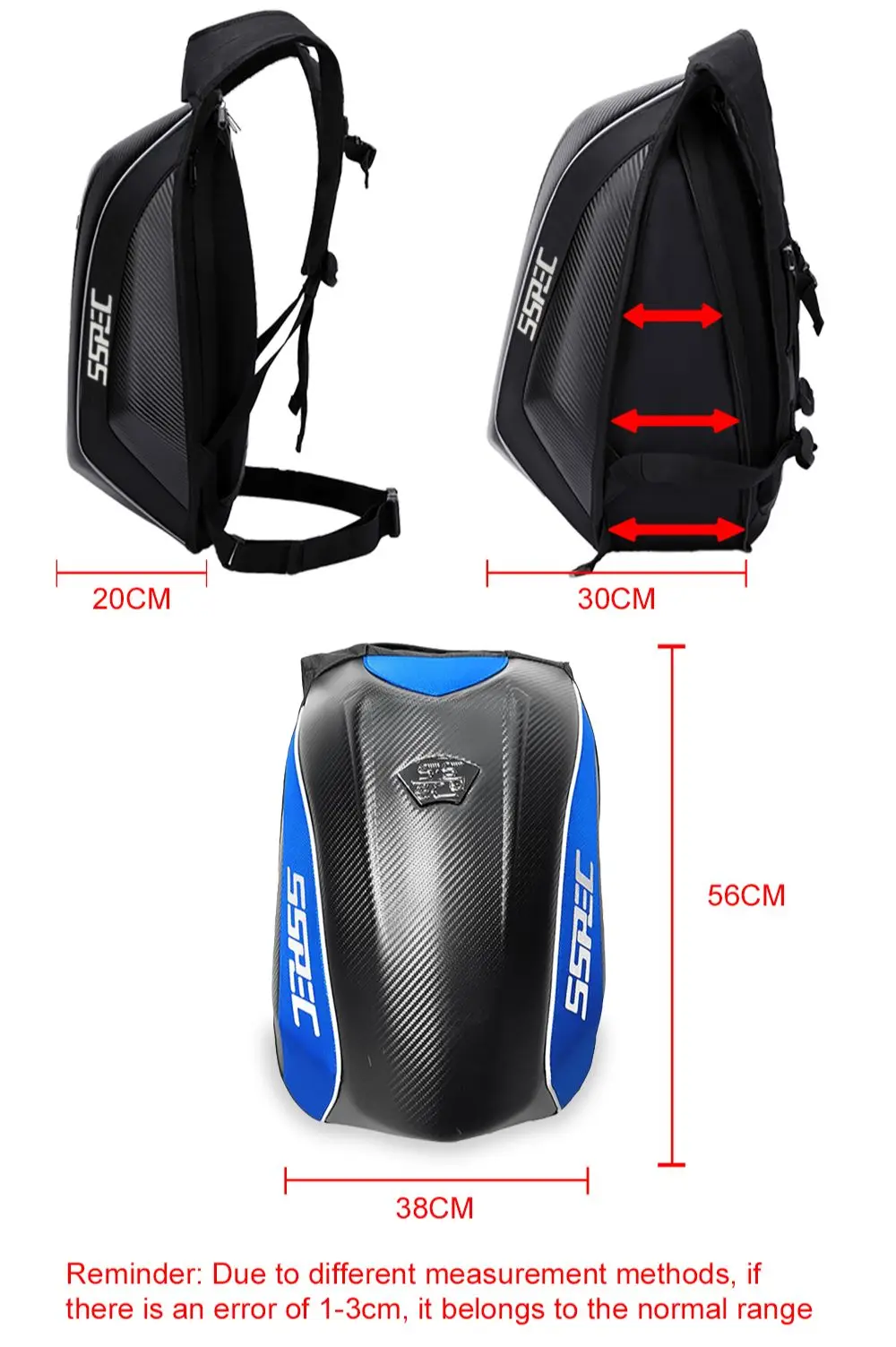 Waterproof Motorcycle Bag Carbon Fiber Men Full Face Helmet