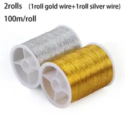 Luxurious Gold and Silver Embroidery Thread - Durable and Strong (Gold and Silver)