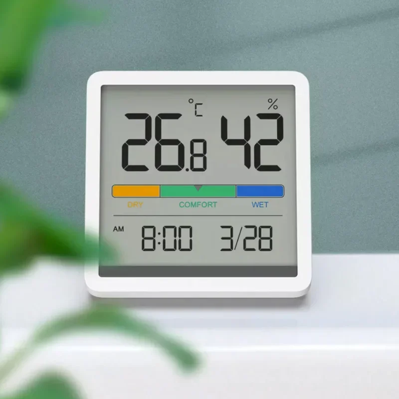 Miiiw Mute Temperature And Humidity Clock Home Indoor High-precision Baby Room C/F Temperature Monitor Huge LCD Screen