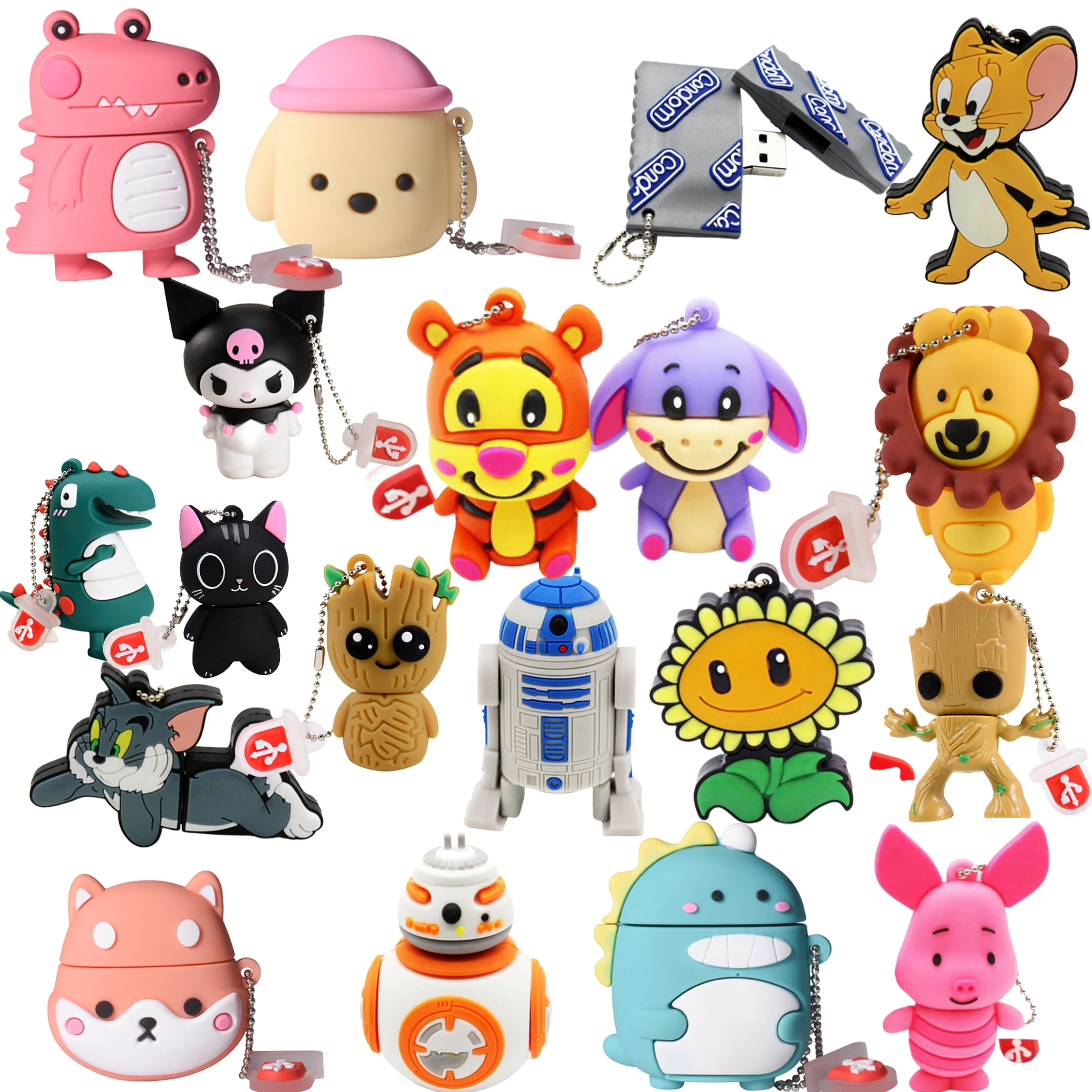 thumbnail image 1 of Memoria USB 2.0 mini de dibujos animados POWERONE de 64 GB, memoria USB especial de 16 GB, memoria USB de 32 GB, llavero, regalo creativo, 1 of 5