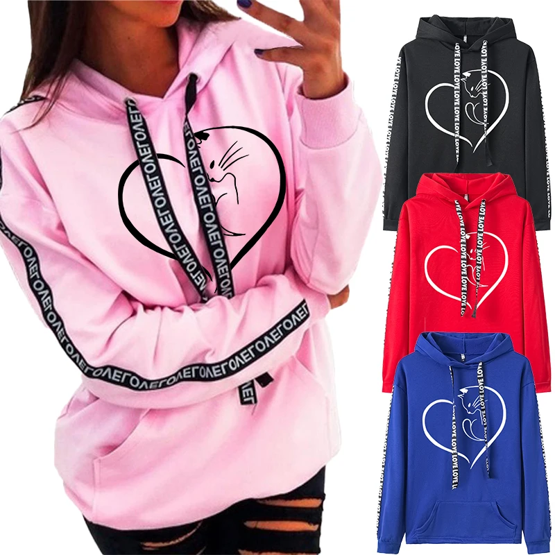 

2023 Fashion Casual Women's Pullover Hooded Sweater Women's Letter Ribbon Printed Hoodie Top Women's Hoodie