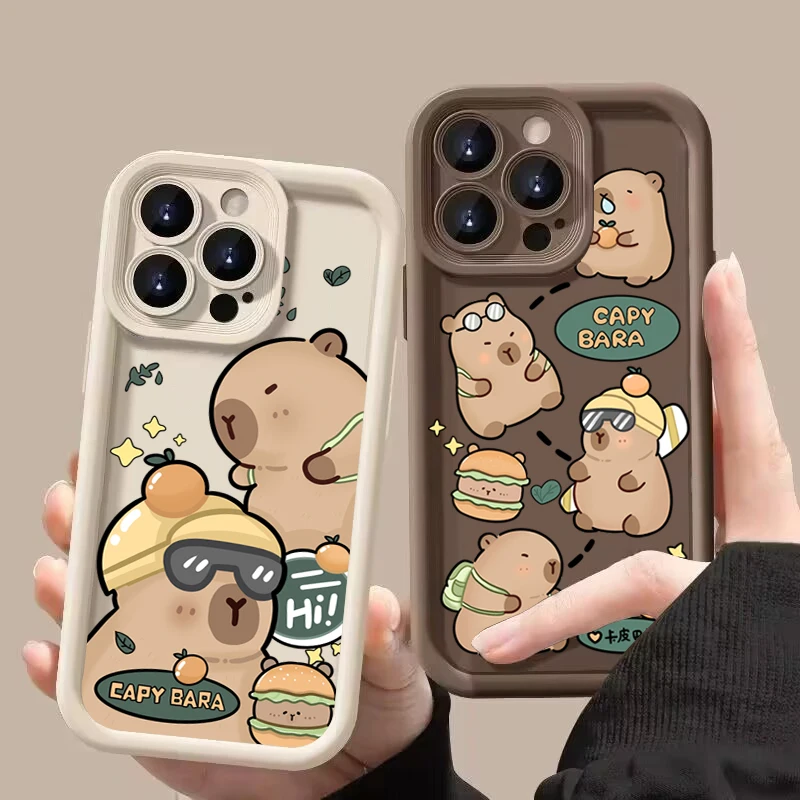 Adorable Capybara Silicone Soft Phone Case – Shockproof Back Cover
