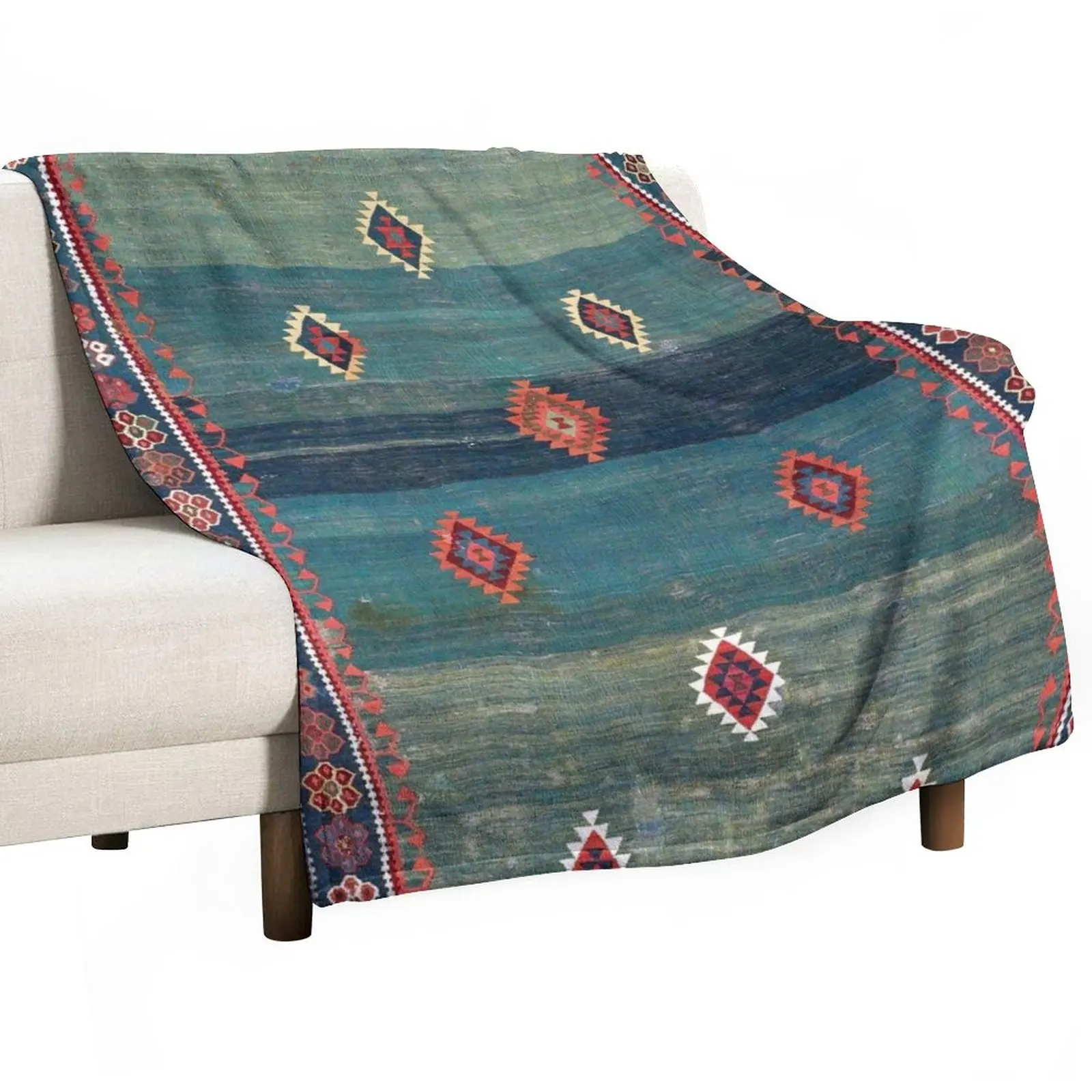 

Sivas Antique Turkish Niche Kilim Print Throw Blanket decorative Luxury Thicken Heavy Blankets