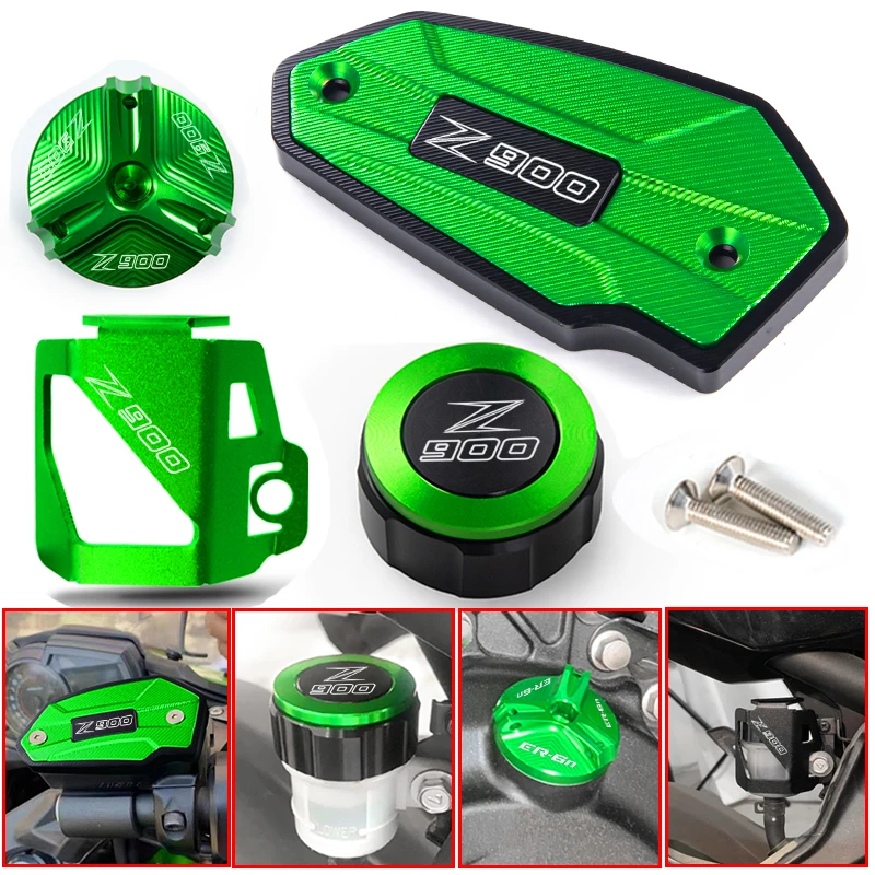 

For Kawasaki Z900 Z 900 2017-2021 2022 2023 Motorcycle Front and Rear Brake Fluid Caps and Oil Filler Cap Protection Accessories
