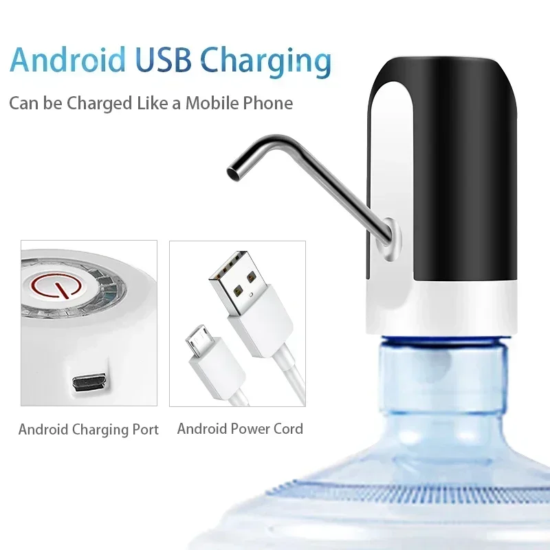 Automatic USB Charge One Click Switch Dispenser Kitchen Water Bottle Pump Universal Electric Cordless Water Pump Dispenser Pump