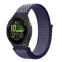 Nylon Loop Strap, 20/22mm, for Smartwatch - Breathable and Adjustable Bracelet Band (Heart purple)