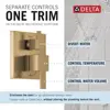 Delta Faucet Modern Raincan 2-Setting Square Shower System Including Rain Shower Head and Handheld Spray Gold 4