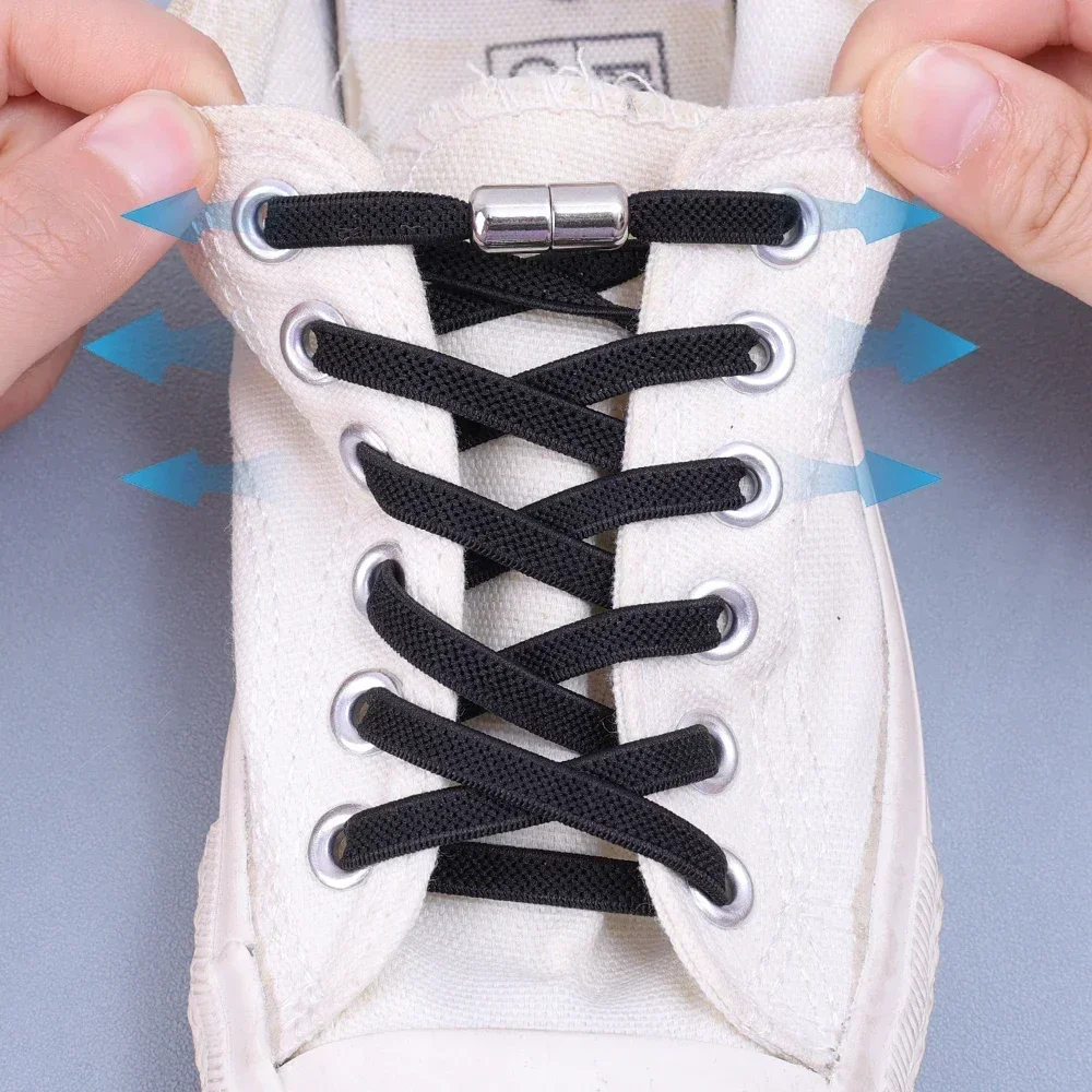 Shoe Laces Shoelaces Without Ties Elastic Shoelaces Elastic Shoe Laces Elastic No Tie Shoelaces Semicircle Shoe Laces For Kids and Adult Sneakers Shoelace Quick Lazy Metal Lock Strings Rope Capsule