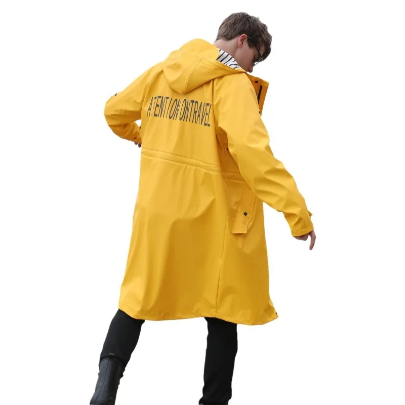 Fashion Long Raincoat Outdoor Double-layer Rainproof PU Raincoat for Men and Women Poncho Imperm&eacute;able Velo