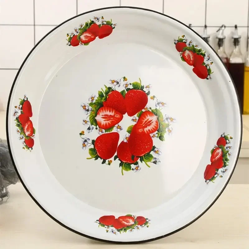 Porcelain Dinner Plate Large Capacity Floral Pattern Graceful Appetizer Food Enamel Dish Kitchen Supplies Soup Noodle Bowl Ins