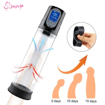 Penis Pump Vibrator Enlargerment Vacuum Pump Erection Electric USB Automatic Penis Enlargement Cock Extender For Men Sex Toys 1