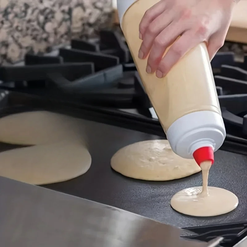 Pancake Batter Bottle Battler Mixer With Blender Ball Wire Whisk For Restaurant Baking Pancakes Cupcakes Muffins Crepes