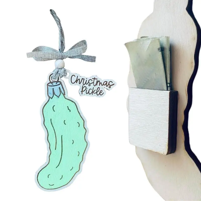 

Рождественский держатель для денег, украшения, уникальный деревянный держатель для денег, новинка, подвеска, Рождественское украшение для двери рождественской елки