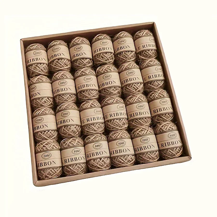 24 rolls of brown jute rope, craft decoration, gift wrapping rope, craft gift packaging