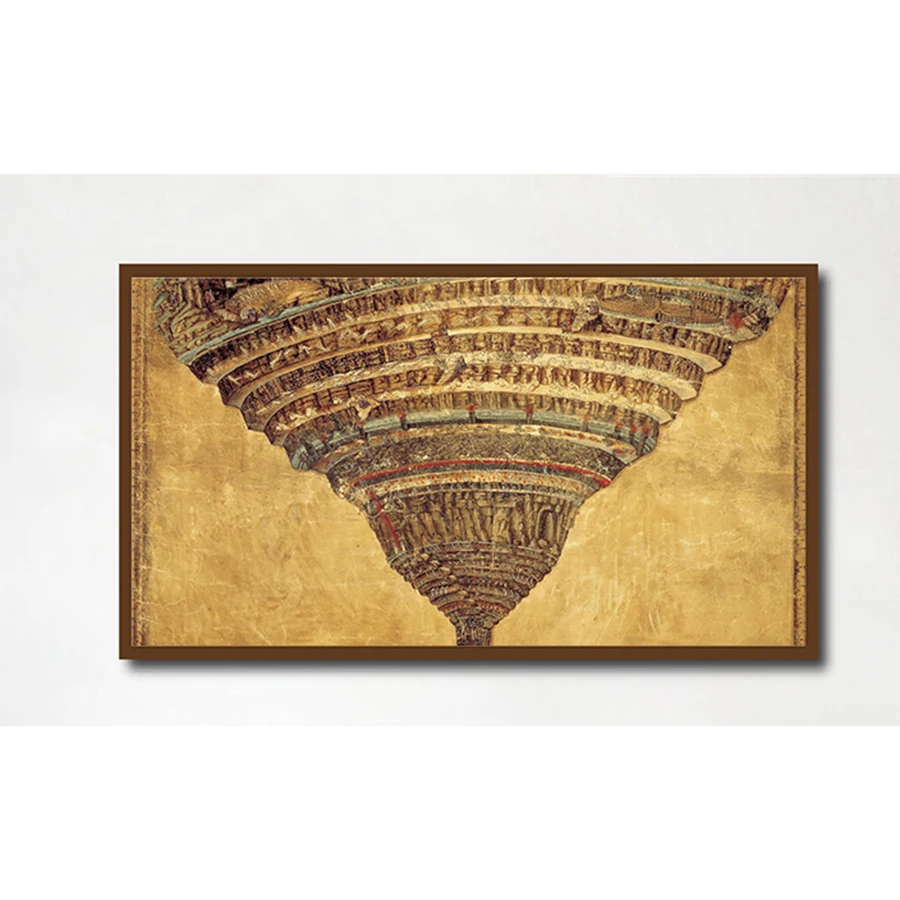 Diamond Painting The Map Of Hell The Divine Comedy Dante Sandro Botticelli Vintage Canvas Cross Stitch Wall Art Home Room Decor