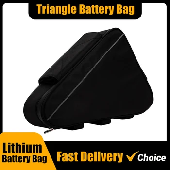 36V 48V 60V 72V E-BIKE Borsa per batteria triangolare per bicicletta elettrica Borse triangolari per telaio per bicicletta nera Carico massimo 126 celle