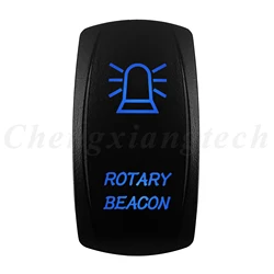 12V 20A Blue LED Waterproof Laser Rocker Switch - IP68 Rated (ROTARY BEACON)