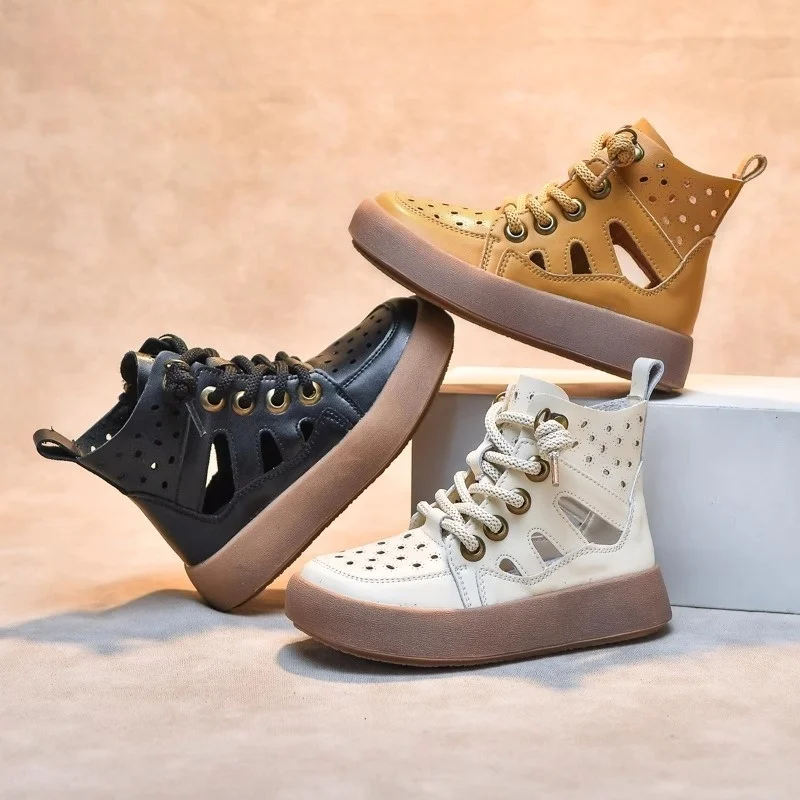 Girls Breathable Ankle Boots Summer Non Slip Kids Shoes