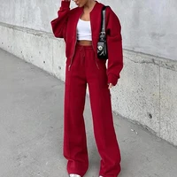BKLD 2025 Casual Women's Tracksuit Sets Zip-up Loose Cropped Cardigan+Drawstring Sweatpants Solid Fashion Running Street Outfits