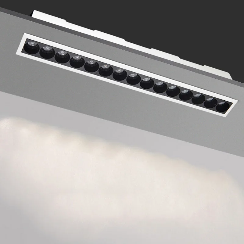 LED Linear Grille Lights Embedded COB LED Spotlights 10W 20W 30W Wall Light Aluminum Indoor Lighting