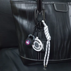 Customized Boxing Gloves Keychain with Fitness Accessories Elements (Black and white)