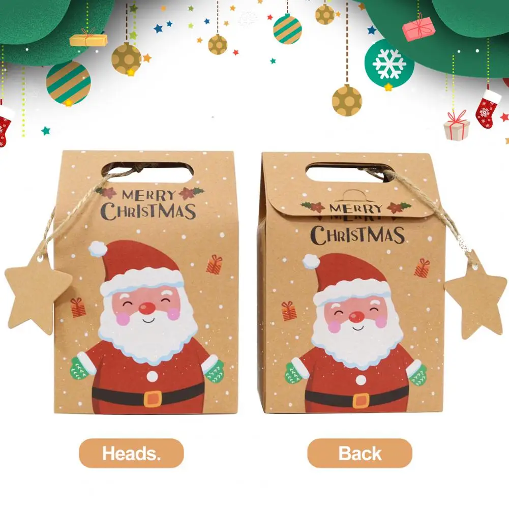 

Holiday Gift Box Holiday Cookie Box Christmas Kraft Paper Gift Box Set Santa Claus Snowman Elk Xmas Tree Candy Cookie for Xmas