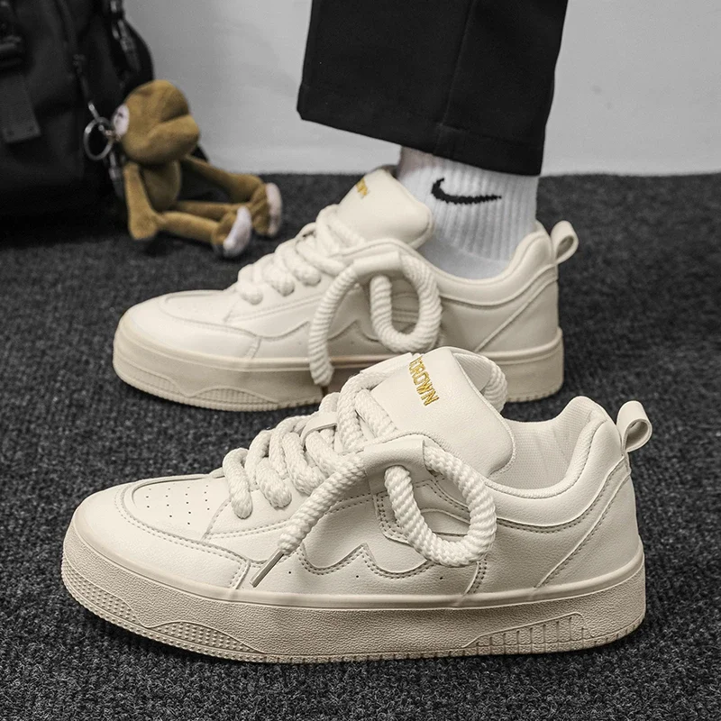 

Men's Shoes 2023 Brand Cross-tied Men's Vulcanize Shoes New Color Matching Hot Sale Round Head Outdoor Light Breathable Sneakers