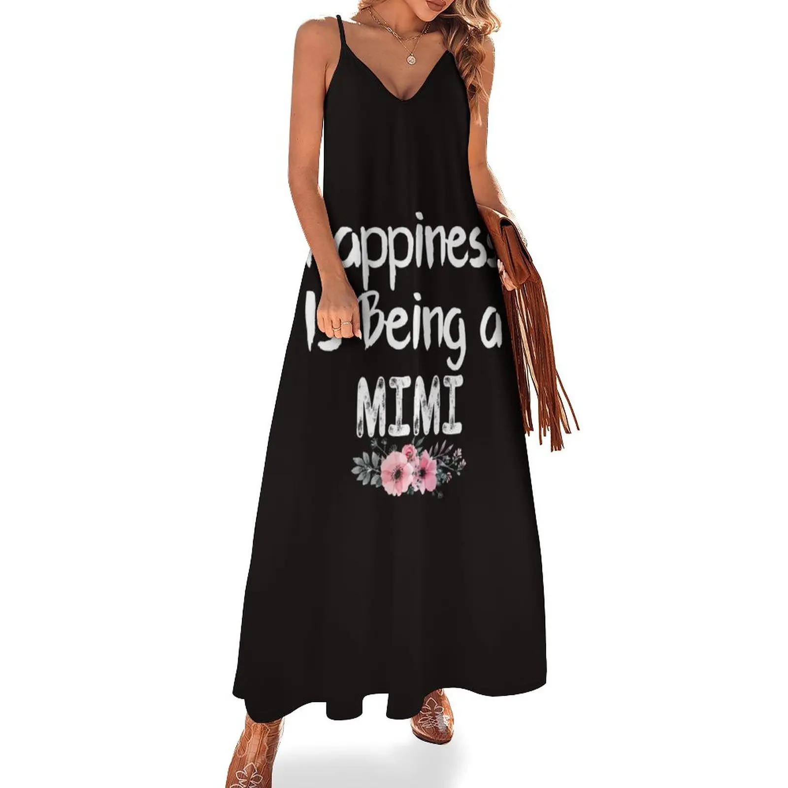 

New Happiness Is Being A Mimi T-Shirt Mother's Day Gift Sleeveless Dress women long dresses