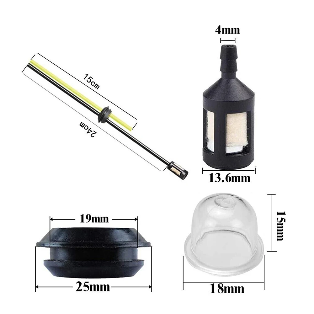 2 Set Fuel Line Hose Tubes Trimmer Cutter Whipper Snipper Fuel Line Filter Hose Pipe Tank Kit String Trimmer Accessories