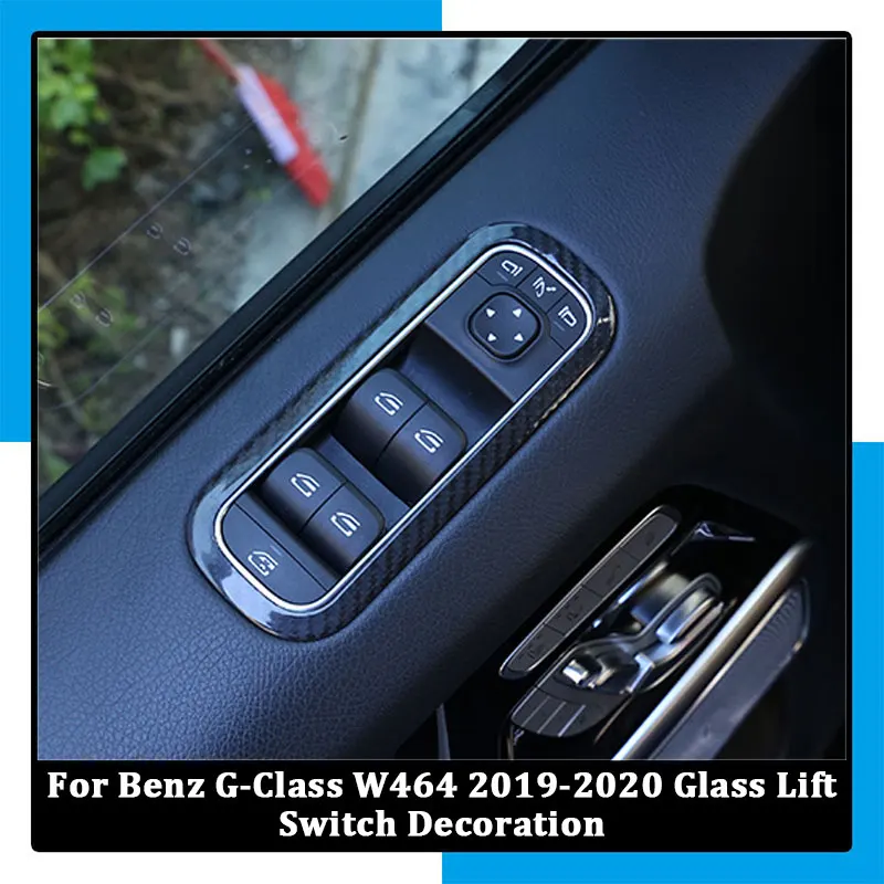 

For Mercedes-Benz G-Class W464 2019-2022 Real Carbon Fiber Glass Lift Switch Decoration Frame Car Interior Decoration Parts