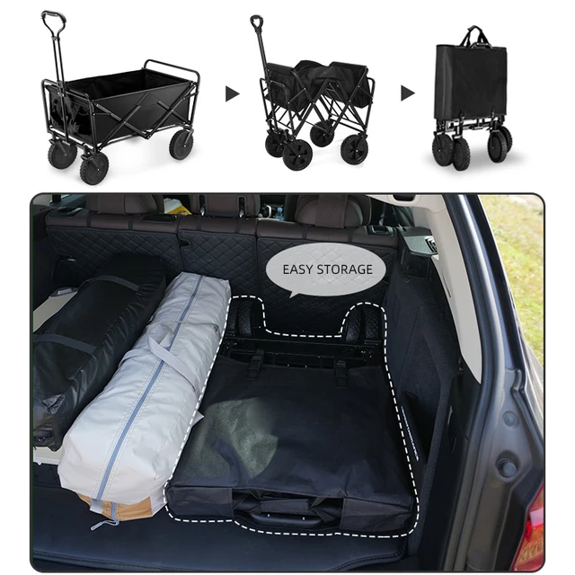 Kültéri Kocsi Hordozható Kerti Kosár Összecsukható Nagy Kapacitású Csomagkocsi Barbecue - Image 5