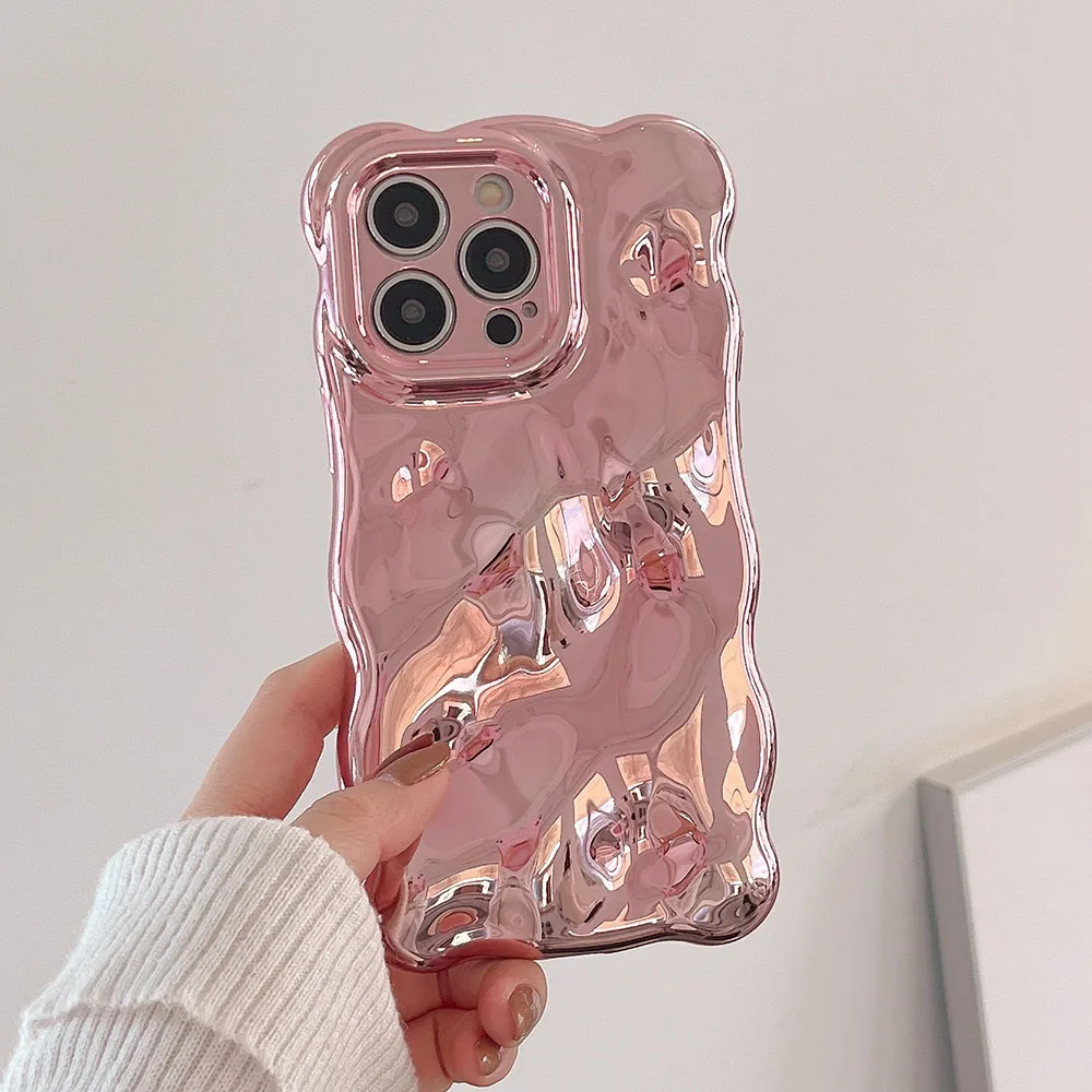 3D Bubble Meteorite Pattern Phone Case with Water Ripple Design and Shockproof Lens Bumper