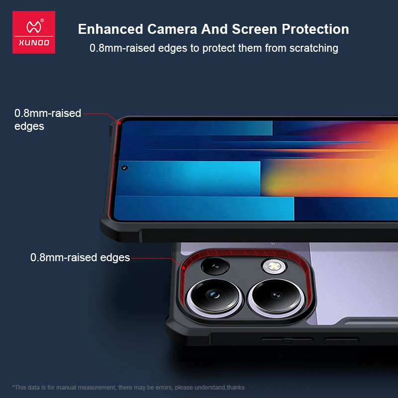 Xundd Cases For Xiaomi Poco M6 Pro 4G Case Luxury Phone Cover Shockproof Bumper Protective Shell Plain Clear Transparent Casing 4