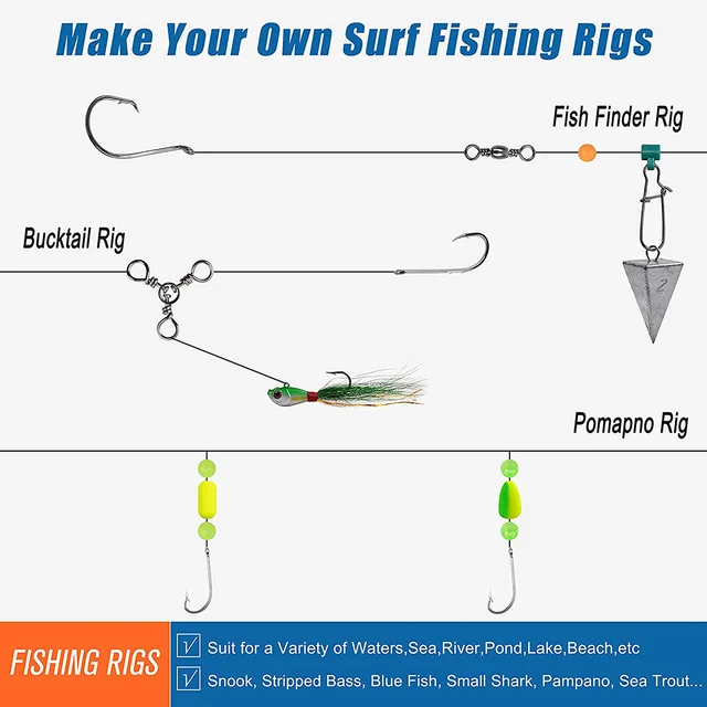 Surf Fishing Rig Kit 160pcs Saltwater Ocean Fishing Gear Rigs