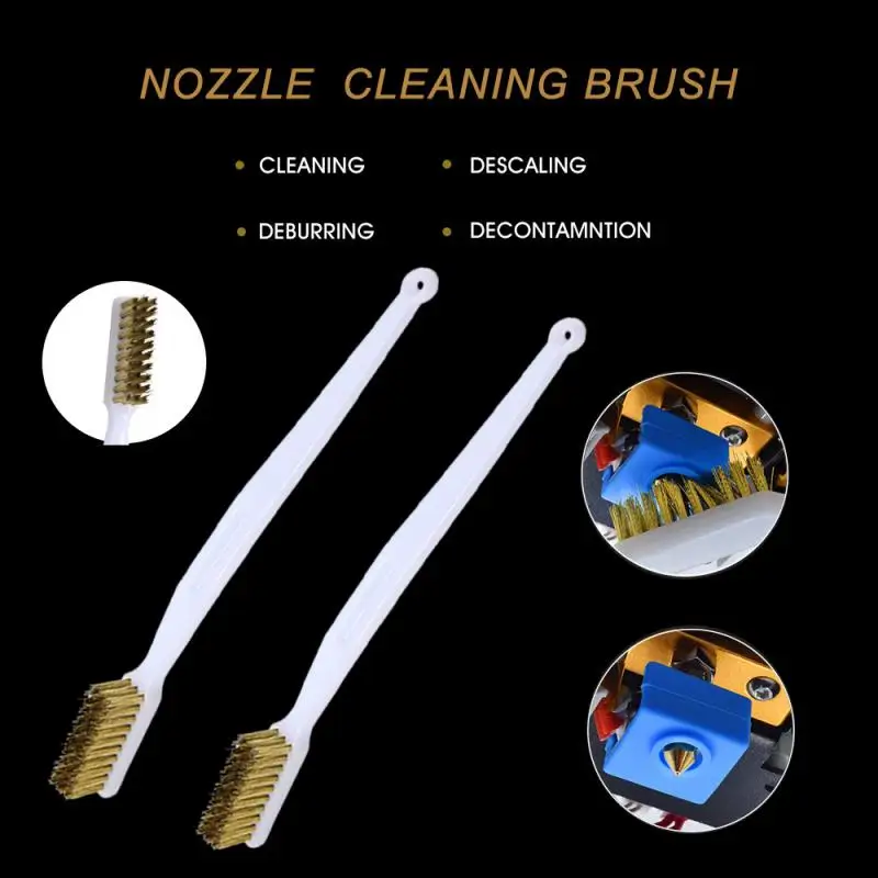 3D Printer Tool Cleaner  Copper Wire Toothbrush Nozzle Brush Heating Nozzle Brush Hotend Cleaning Needle Brush Tweezers Tool pcs 3d printer nozzle 19 cleaning kit 16 pcs 0 15 0 25 0 35 0 4mm needles cleaner 2 pcs tweezers cleaner nozzle cleaning tool