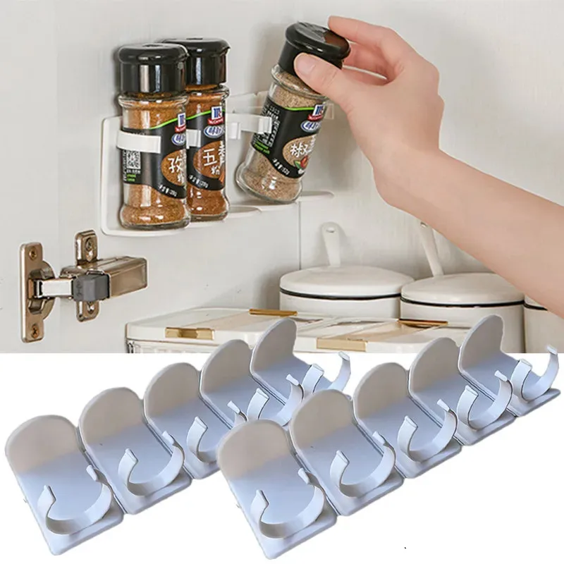 Portaspezie, confezione da 4 organizer da cucina, con adesivo adesivo e