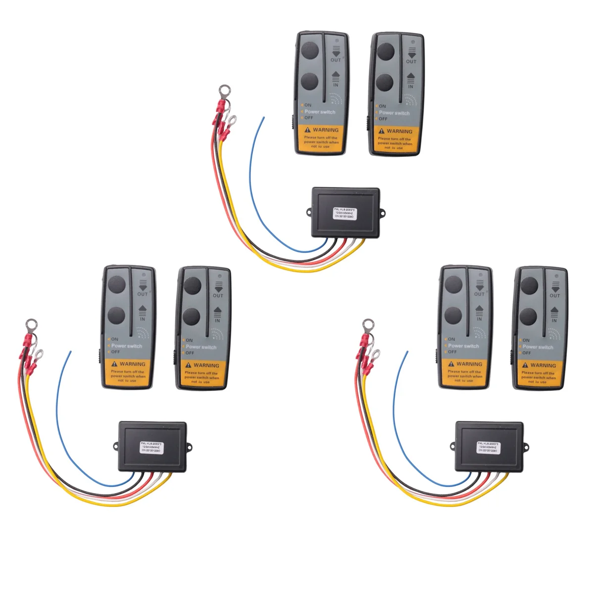 

3Set 12V 24V 2.4G 50M Universal Car Wireless Winch Crane Remote Control Controller with Twin Handset Remote Range