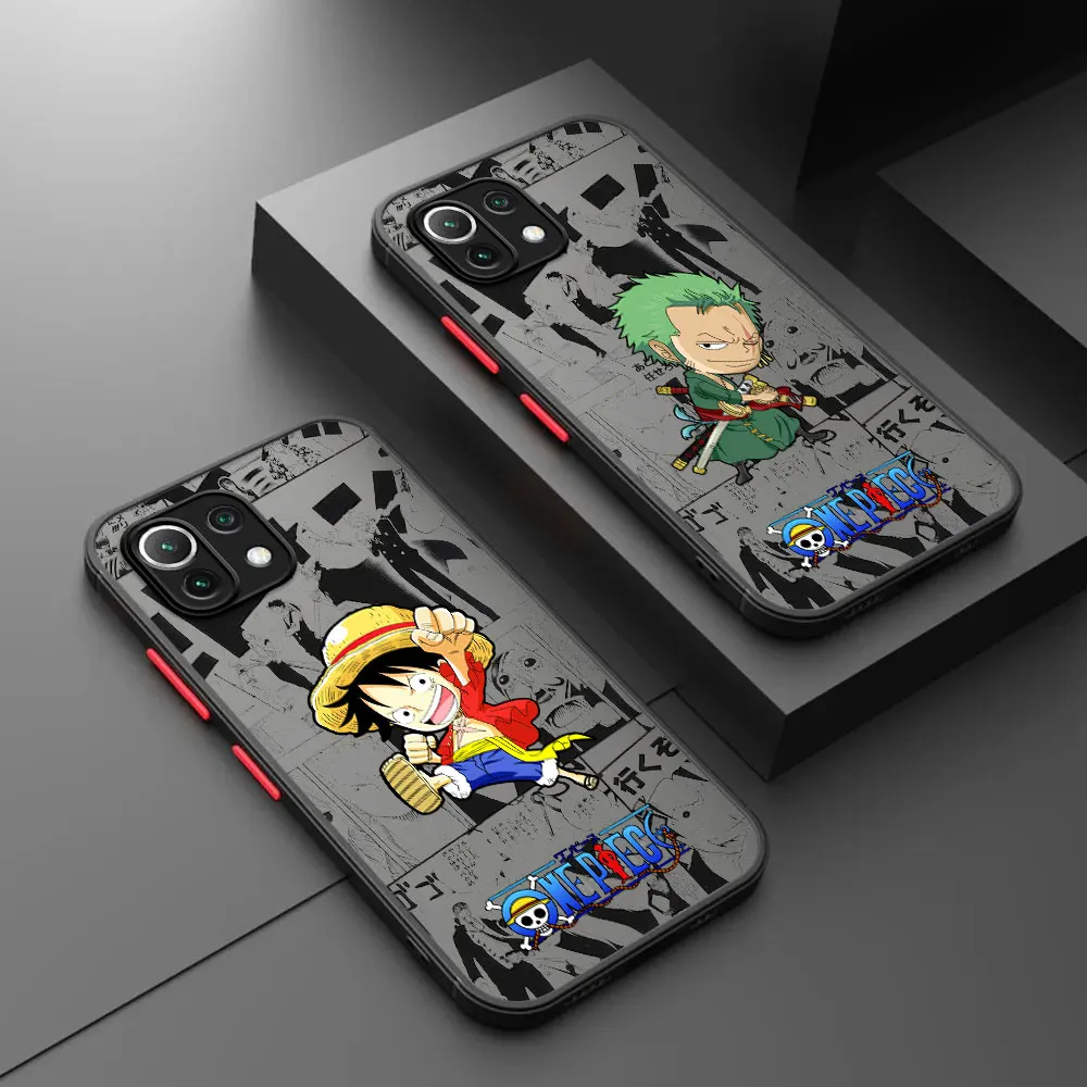 

Matte Case For Xiaomi Poco X3 NFC 11T Pro 11 Lite X5 X4 13 12 F3 10T 9T 12T M5 M3 Hard Back Phone Cover Cartoon One Piece Luffy