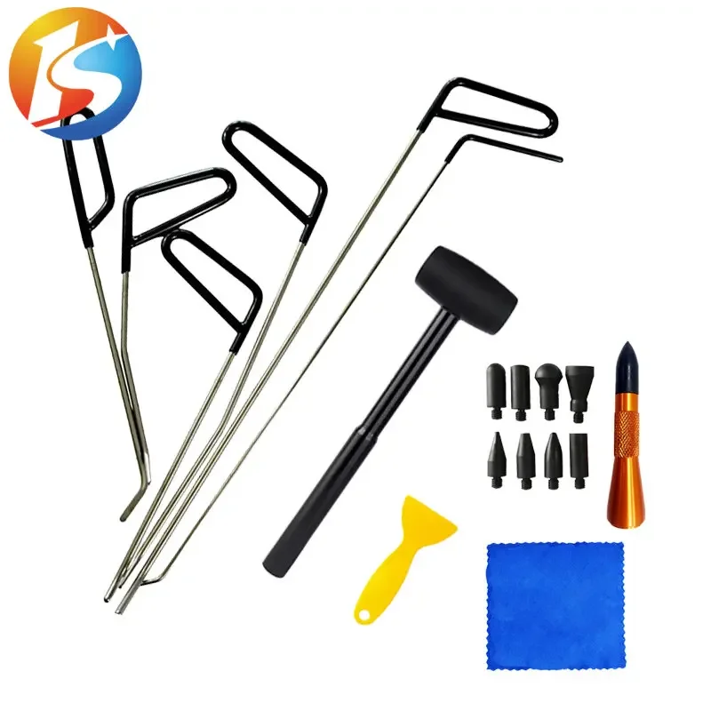 Auto Automotive Ding Hail Puller Set Body Dent Removal Rods Hook Tool Push Rod Car Crowbar Paint Dent Repair Tools Kits