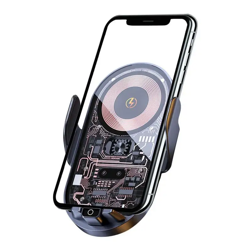 

Vehicle Phone Wireless Charger Phone Charging Mount 15W Fast Charging Auto-Clamping Phone Mount 360-Degree Rotation Dashboard