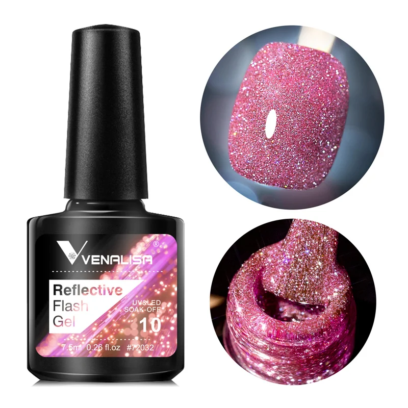 Venalisa Reflective Glitter Gel Polish - Sparkling Shine Soak-Off Nail Varnish