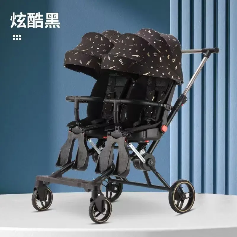 Double Stroller For 2 children Pushchair Cart Portable Travel System
