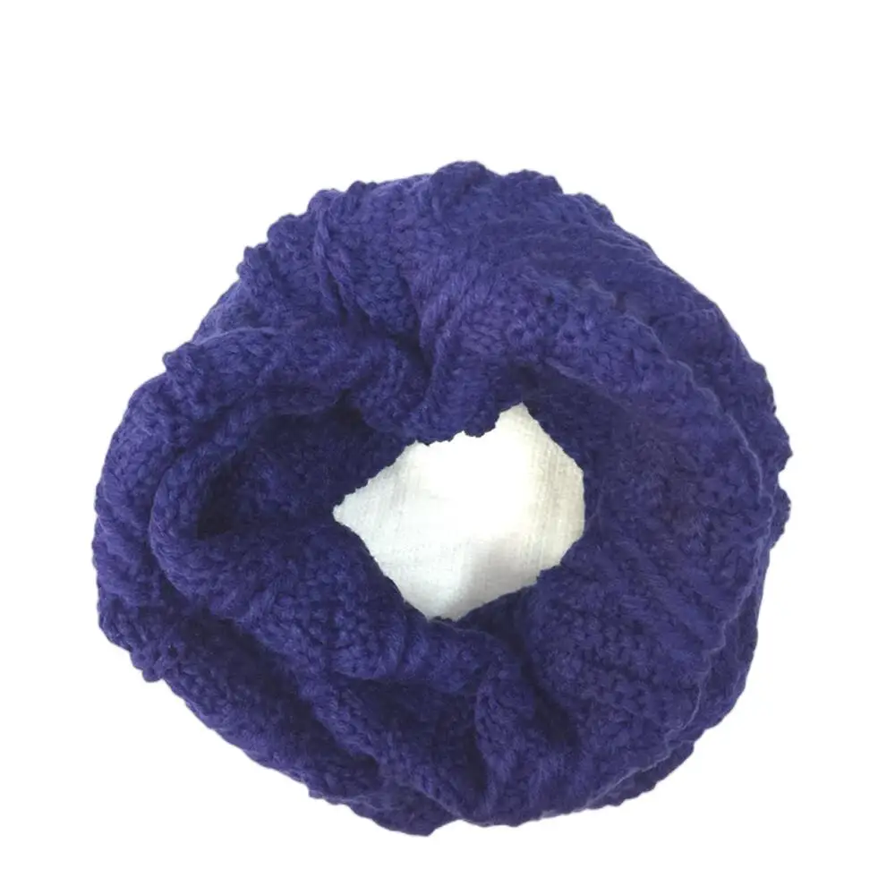 New Solid Color Knitted Scarf Women Winter Warm Thickening Bibs