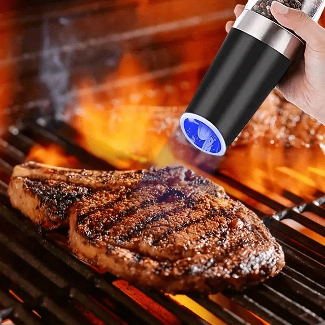 Automatic Gravity Electric Salt and Pepper Grinder Set with Adjustable  Coarseness and LED Light - Battery-Free Refillable - AliExpress