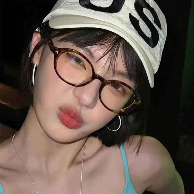 

Очки в ретро-стиле женские, овальные аксессуары для защиты от синего света, с леопардовым принтом, маленькая оправа, 2023