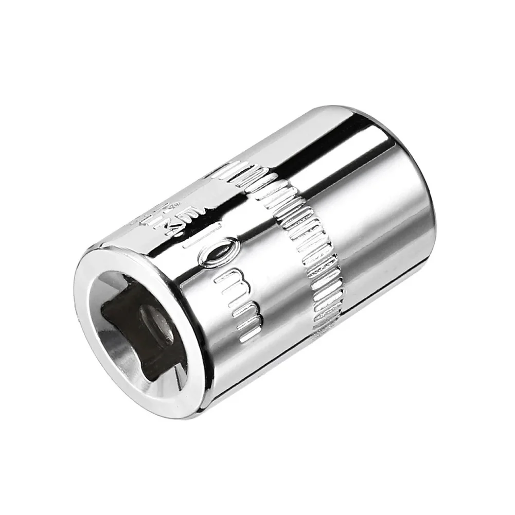 4pcs/set Socket Chrome Vanadium Steel 1/4Inch Drive 6-Point Socket 10mm Socket DIY Hand-making Household Maintenance Tool Silver